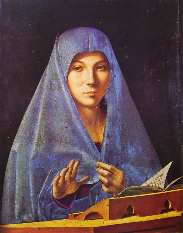 Antonello da Messina: Vergine annunziata, cm. 45 x 34,5, Museo Nazionale di Palermo.